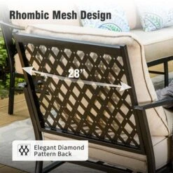 Captiva Designs 7pc Metal Patio Outdoor Conversation Set With Rocking Grid-back Chairs, Ottomans For Garden, Poolside, Backyard 17 Captiva Designs 7pc Metal Patio Outdoor Conversation Set With Rocking Grid-back Chairs, Ottomans For Garden, Poolside, Backyard -Furniture GUEST b35ab78c fcb2 40e7 bb8f 3424a8cf5583 7