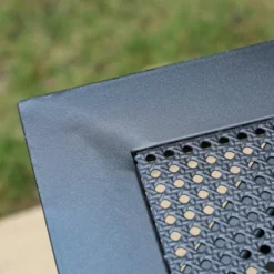 5pc Patio Dining Set With 360 Swivel Chairs With Cushions And Square Net-Shaped Steel Table - Captiva Designs -Furniture GUEST b589fc3c cfc6 43c9 a132 6a33cc27964f