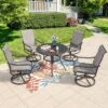 5pc Patio Dining Set With Round Table & Steel Swivel Chairs - Captiva Designs -Furniture GUEST b5b31a81 8b58 4772 8ebf b1619513fe51