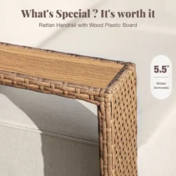 Captiva Designs Outdoor Patio Furniture Sectional Wicker Sofa Conversation Set With 9.8 Inch Thick Cushions -Furniture GUEST b62d98ed 3a1f 4b91 8205 3f81a98f7214