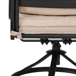 7pc Outdoor Dining Set With Svivel Chairs With Cushions & Large Metal Rectangle Table With Umbrella Hole - Captiva Designs -Furniture GUEST b6af2699 aa9d 4845 a7d1 876bb3238992