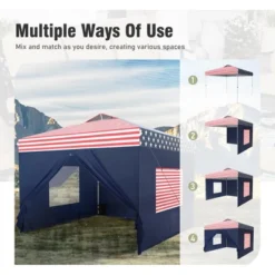 Captiva Designs 10’x10’ Pop-Up Canopy Tent With Sidewalls – Easy Setup, Waterproof, And Ventilated For Outdoor Events And Parties