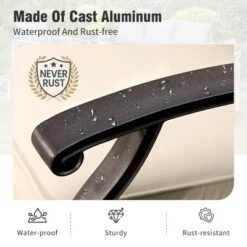 Captiva Designs 7PC Cast Aluminum Patio Dining Set With Round Table & Flower Back Chairs -Furniture GUEST b724ff69 4c1d 49ba 8e30 27435829ee41