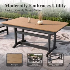 Captiva Designs 7pc Patio Furniture Set With Rectangle Table And Arm Chairs -Furniture GUEST b747bf31 95c9 4d93 8e20 0a5319cdaa43