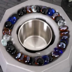 Outdoor Small Table Top Fire Pit - Light Gray - Captiva Designs -Furniture GUEST b793991a c44e 44d5 8fd5 9b49393bfe29