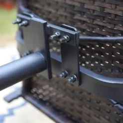 5pc Patio Dining Set With 360 Swivel Chairs With Cushions And Square Net-Shaped Steel Table - Captiva Designs -Furniture GUEST b7b7a5df d902 4afd 838c 25f7644aa5b5