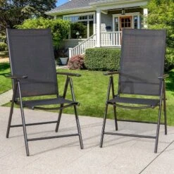 2pk Outdoor 7 Position Arm Chairs With High Backs & Aluminum Frames - Captiva Designs -Furniture GUEST ba767437 0930 4779 9eba f2c2da6609d5