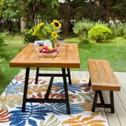 2pc Acacia Wood Patio Set With Bench - Captiva Designs -Furniture GUEST ba851c81 f13c 41b5 9bd0 f81d565852a1