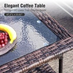 Captiva Designs 4pc Oversized Patio Outdoor Wicker Furniture Conversation Sofa Set With Coffee Table For Garden Yard Porch 20 Captiva Designs 4pc Oversized Patio Outdoor Wicker Furniture Conversation Sofa Set With Coffee Table For Garden Yard Porch -Furniture GUEST bad287db 48b2 40fa 98af 142f46e052b5