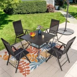Outdoor Square Steel Dining Table - Captiva Designs: Water-Resistant -Furniture GUEST bc1232b0 0924 4d25 ab26 7734d5a44b5b