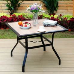 5pc Patio Dining Set With 36" Square Acacia Table And Stackable Chairs - Captiva Designs -Furniture GUEST bce37d5d 68d9 4d13 ab8a f229bef2e747