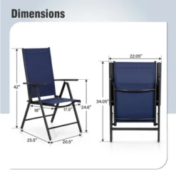 Captiva Designs 9pc Spacious Slat-top Square Metal Table With Umbrella Hole & Reclining Foldable Sling Chairs 27 Captiva Designs 9pc Spacious Slat-top Square Metal Table With Umbrella Hole & Reclining Foldable Sling Chairs -Furniture GUEST bf038a41 afc1 40bb 9173 1dcaf0e31e3d