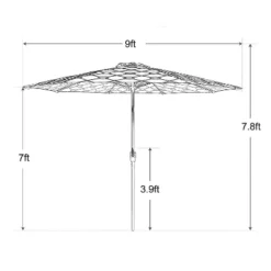 9' X 9' Outdoor Patio Market Umbrella With Tilt Crank Navy - Captiva Designs -Furniture GUEST bf110d09 b9cc 4aae aacf aee32b092291