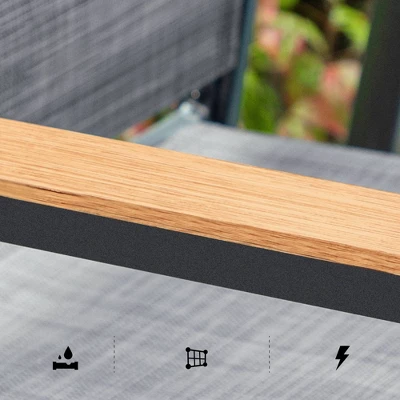 Captiva Designs 9pc Outdoor Dining Set With Rectangle Table And Gray Aluminium Textilene Chairs 7 Captiva Designs 9pc Outdoor Dining Set With Rectangle Table And Gray Aluminium Textilene Chairs - Image 5