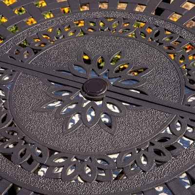 Captiva Designs 7pc Cast Aluminum Bar Height Patio Dining Set With Round Table & Swivel Stools 8 Captiva Designs 7pc Cast Aluminum Bar Height Patio Dining Set With Round Table & Swivel Stools - Image 6