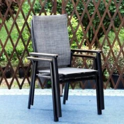 5pc Patio Set With Steel Table With 1.57" Umbrella Hole & Lightweight Aluminum Sling Chairs - Captiva Designs -Furniture GUEST c1185427 da15 43ba ae0a 26457c4ae543