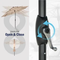 Captiva Designs 10ft Vented Patio Umbrella With 8 Sturdy Ribs For Garden, Poolside & Lawn -Furniture GUEST c12a8573 6ae3 45c5 b9c6 276dcad639bd