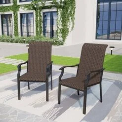 3pc Patio Conversation Set With Wicker Rattan Chairs & Round Coffee Table - Captiva Designs -Furniture GUEST c14f728c a9a6 440c 945b 2b19030714ed