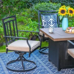 5pc Outdoor Set With Swivel Chairs & 34" Propane Fire Pit Table - Captiva Designs -Furniture GUEST c1ae68d1 8a94 4458 9ec8 2f6c58d591a2