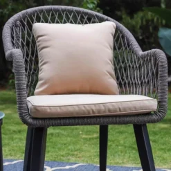 Captiva Designs 3pc Conversation Set With Bistro Table With Steel Frame & All-weather Woven Chairs -Furniture GUEST c207bd4d a07d 40a3 9723 82a1bc944de0