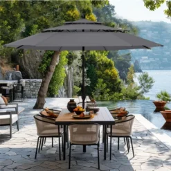 Captiva Designs 10ft Outdoor Patio Umbrella – Large 3-Tier Vented Umbrella With 8 Sturdy Ribs And 1.5" Pole (Base Not Included) -Furniture GUEST c24df144 5980 4201 b653 fa7357d34196