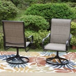 Patio Set With Steel Table With 1.57" Umbrella Hole & Steel 360 Swivel Padded Arm Chairs - Captiva Designs -Furniture GUEST c2b0f6eb f3e0 4ad1 8d29 d0069ea0abd9