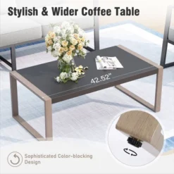 Captiva Designs Modren Outdoor Patio Metal Frame Furniture Conversation Seating Set With Coffee Table -Furniture GUEST c316b404 f52d 4fb2 9aef 276a7fdac87d