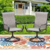 Captiva Designs 9pc Outdoor Slat-top Square Metal Dining Table And Grayish Brown Sling Swivel Chairs -Furniture GUEST c3504a19 eed4 48ad 8c39 7c1fdf741ba5