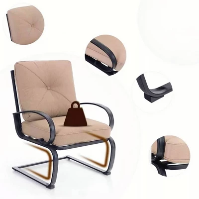 Captiva Designs 2pc Outdoor Arm Chairs With 4" Cushion 5 Captiva Designs 2pc Outdoor Arm Chairs With 4" Cushion - Image 3