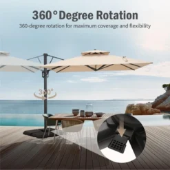 Captiva Designs 9 Ft X 12 Ft Premium Cantilever Patio Umbrella With 2-Tier Design -Furniture GUEST c4ef3654 fbf7 4175 879b f4ea30c94b2a