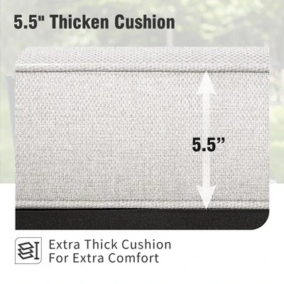 Captiva Designs 12pc Outdoor Half-Moon Sectional Patio Conversation Sets With 2 Round Table For Garden, Poolside, Balcony, Backyard 12 Captiva Designs 12pc Outdoor Half-Moon Sectional Patio Conversation Sets With 2 Round Table For Garden, Poolside, Balcony, Backyard - Image 10