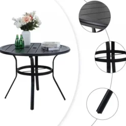 5pc Patio Dining Set With Round Table & Steel Swivel Chairs - Captiva Designs -Furniture GUEST c56b0e8b 3758 4ad0 aea7 6b84b35d708f
