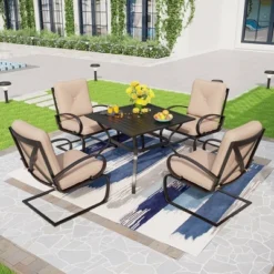 Captiva Designs 5pc Patio Dining Set With Square Table & 4 Metal Spring Motion Chairs 20 Captiva Designs 5pc Patio Dining Set With Square Table & 4 Metal Spring Motion Chairs -Furniture GUEST c6eee9be 4a70 4913 94f9 1760dceb395e