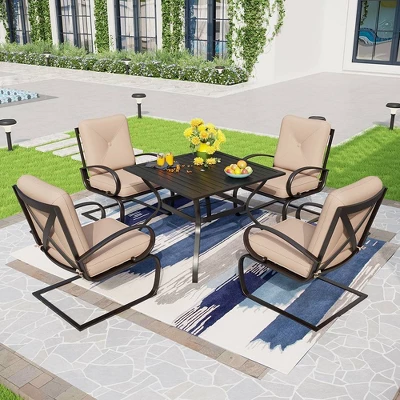 Captiva Designs 5pc Patio Dining Set With Square Table & 4 Metal Spring Motion Chairs 11 Captiva Designs 5pc Patio Dining Set With Square Table & 4 Metal Spring Motion Chairs - Image 9
