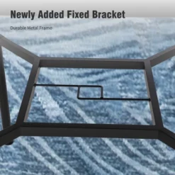 Captiva Designs 3pc Outdoor Patio Geometry Square Steel Bar Table & High Bar Swivel Stools -Furniture GUEST c734aca3 f56b 4ee0 b998 345b535a971d 3