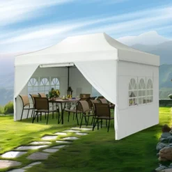 Captiva Designs 10x15 Pop Up Outdoor Commercial Heavy Duty Party Tent, White -Furniture GUEST c76d18ef 73b5 45c0 8047 0ed335b21168