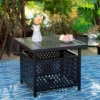 3pc Patio Dining Set With Small Square Table With Umbrella Hole & Lightweight Sling Chairs - Captiva Designs: Outdoor Furniture For Balcony -Furniture GUEST c77a8181 cc07 433d a362 2c397961c055