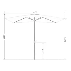 10 ' X 6.6' Rectangular Outdoor Patio Market Umbrella With Straight Crank - Captiva Designs -Furniture GUEST c8103f62 4b1f 4aeb a310 6f097499bb15