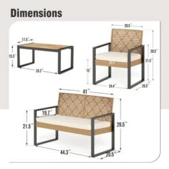 Captiva Designs Outdoor Patio 4 Pieces Wicker Porch Furniture Small Rattan Couch Set With Wood Table For Backyard 27 Captiva Designs Outdoor Patio 4 Pieces Wicker Porch Furniture Small Rattan Couch Set With Wood Table For Backyard -Furniture GUEST c87fb6b6 4a3f 4bc8 ba25 42b39c4c3ed2