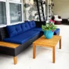 3pc Outdoor Acacia Wood Conversation Set With Sectional Sofa & Cushions - Captiva Designs 2 3pc Outdoor Acacia Wood Conversation Set With Sectional Sofa & Cushions - Captiva Designs -Furniture GUEST ca59351f 60a2 4079 8ba8 485d3de1b300