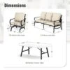 Captiva Designs 4 PCS Metal Patio Furniture Conversation Set With Rocking Armchairs For Garden Porch Backyard -Furniture GUEST cabe9c09 0aed 4e75 b022 e46d5b5336bf