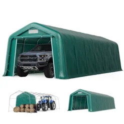 Captiva Designs 11 Ft. X 24 Ft. X 8.4 Ft. Heavy-Duty Portable Garage & Agricultural Shed With Galvanized Frame, Removable Doors And Walls -Furniture GUEST cad73426 adef 49bb b9aa b47ecb2b1ba2