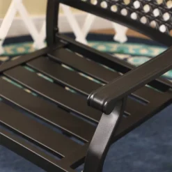 7pc Outdoor Dining Set With Faux Wood Table With Umbrella Hole - Captiva Designs -Furniture GUEST cb5fc9bd 7741 44d8 8e92 0057e42bb60f 1