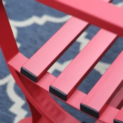 Outdoor Steel Single Seat Garden Arm Chair - Red - Captiva Designs -Furniture GUEST cbbd9854 5bbe 439a a683 fed051952b16