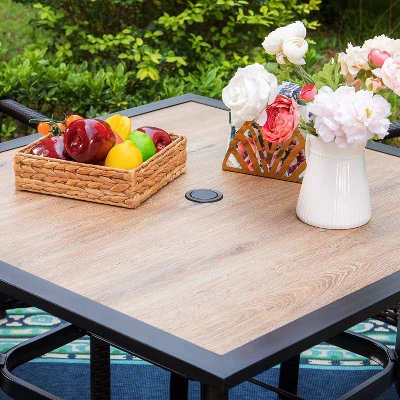 5pc Patio Table & Metal Chairs With Diamondback Design - Captiva Designs 4 5pc Patio Table & Metal Chairs With Diamondback Design - Captiva Designs - Image 2