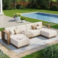 Captiva Designs Outdoor Patio Modular Furniture Sectional Wicker Sofa Set With 9.8 Inch Thick Cushions -Furniture GUEST cbec6eeb 4531 45cc 9aa5 f8adbced8137