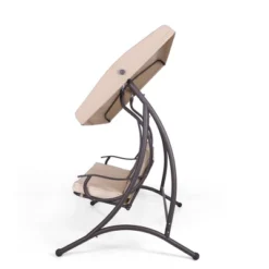 Outdoor 3 Person Glider With Cushions & Small Side Table - Captiva Designs