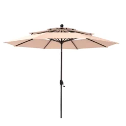 Captiva Designs 10ft Outdoor Patio Umbrella – Large 3-Tier Vented Umbrella With 8 Sturdy Ribs And 1.5" Pole (Base Not Included) -Furniture GUEST ccc6c3fa 5991 4b90 b3d3 e41875f4dbeb