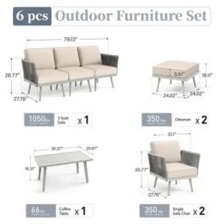 Captiva Designs Outdoor Patio Rope Rattan Furniture Conversation Sets With Coffee Table -Furniture GUEST cd6a3c01 3068 4970 b9e8 eb424661e1b4