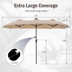 Captiva Designs 13ft Large Double-Sided Patio Umbrella, Outdoor Market Rectangle Umbrella (No Base) -Furniture GUEST cd8eacc7 fbe0 495a a484 15e5e00aa6e6